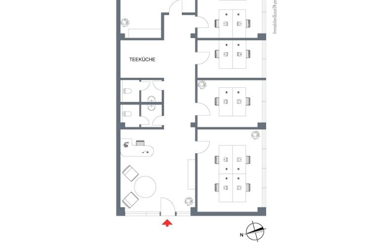 Sofort frei. Büro/Ladenlokal mit grosser Fensterfront in auffallender Lage